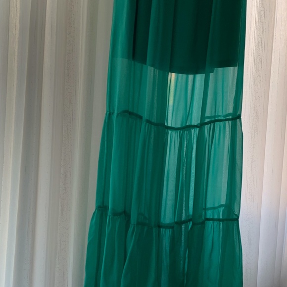 Guess - Turquoise/Green Strapless Maxi Dress Size Small - Picture 3 of 4